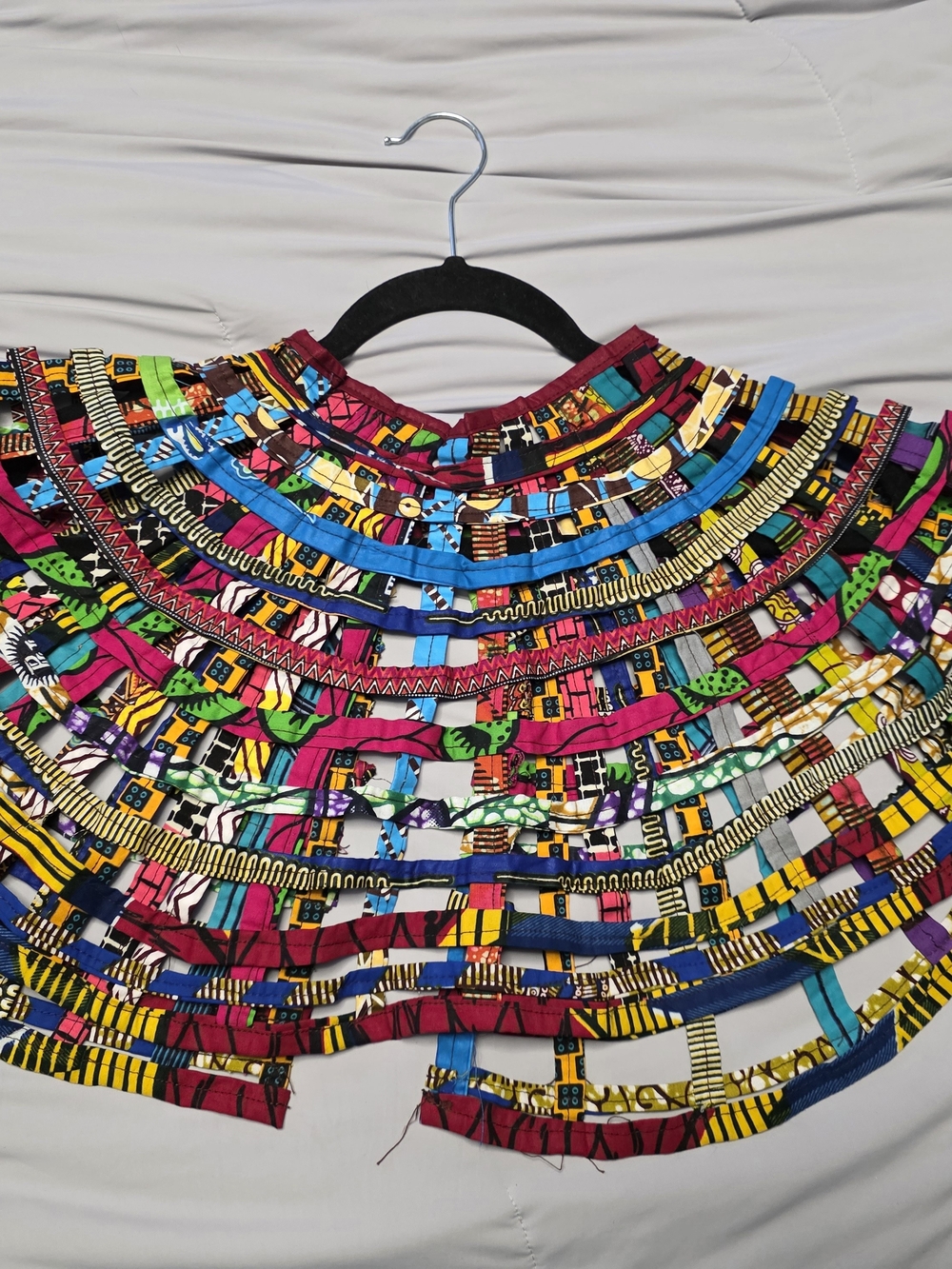 African PRINT FABRIC BIB NECKLACE - Picture 4 of 6